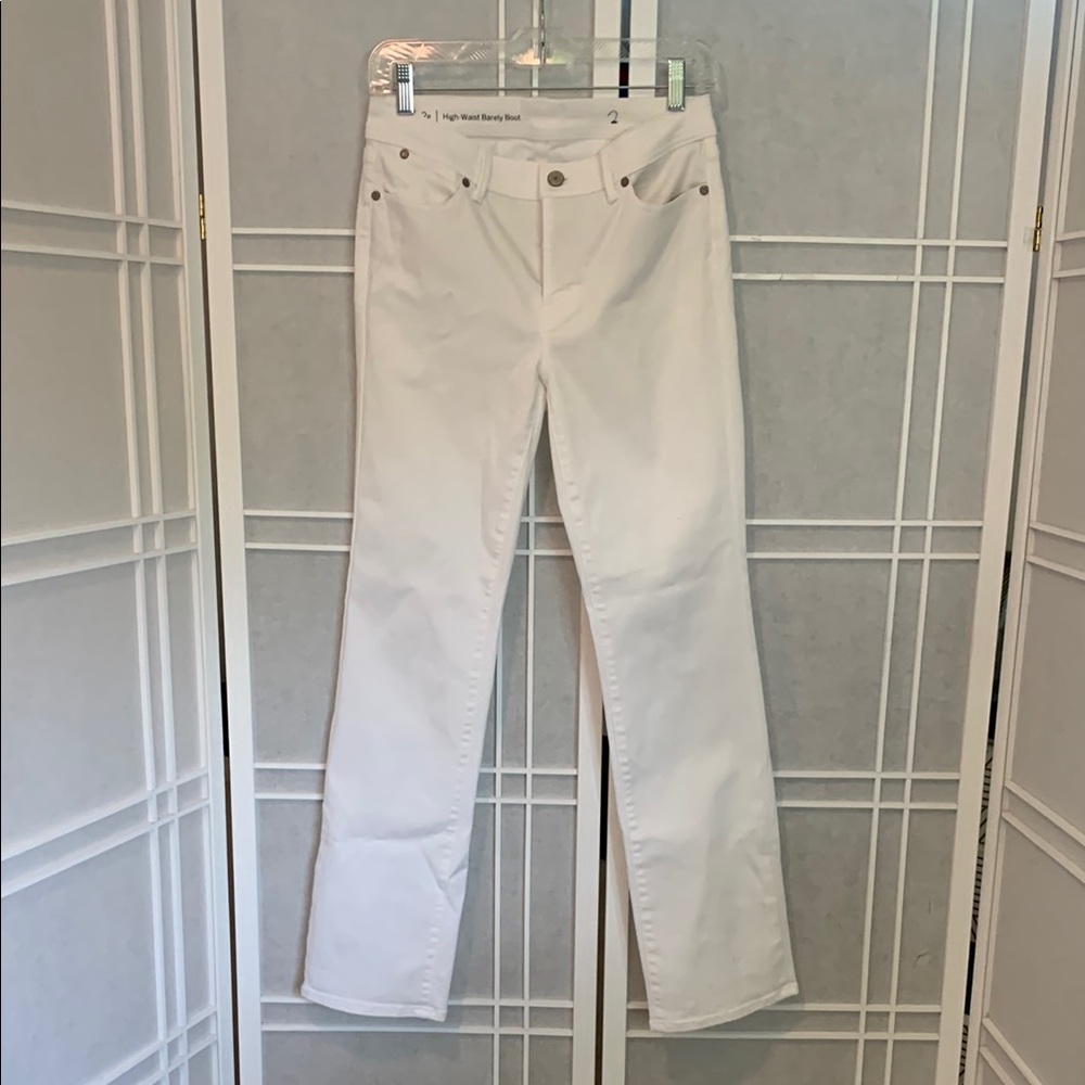 Talbots White High Rise Jeans Barely Boot Leg